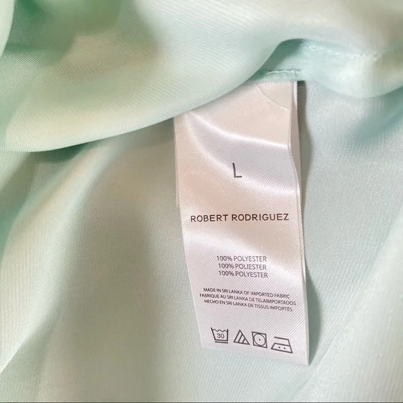 Robert Rodriguez Satin Emilia Inverted Front Pleat Top Green Size L Sleeveless - Picture 8 of 8